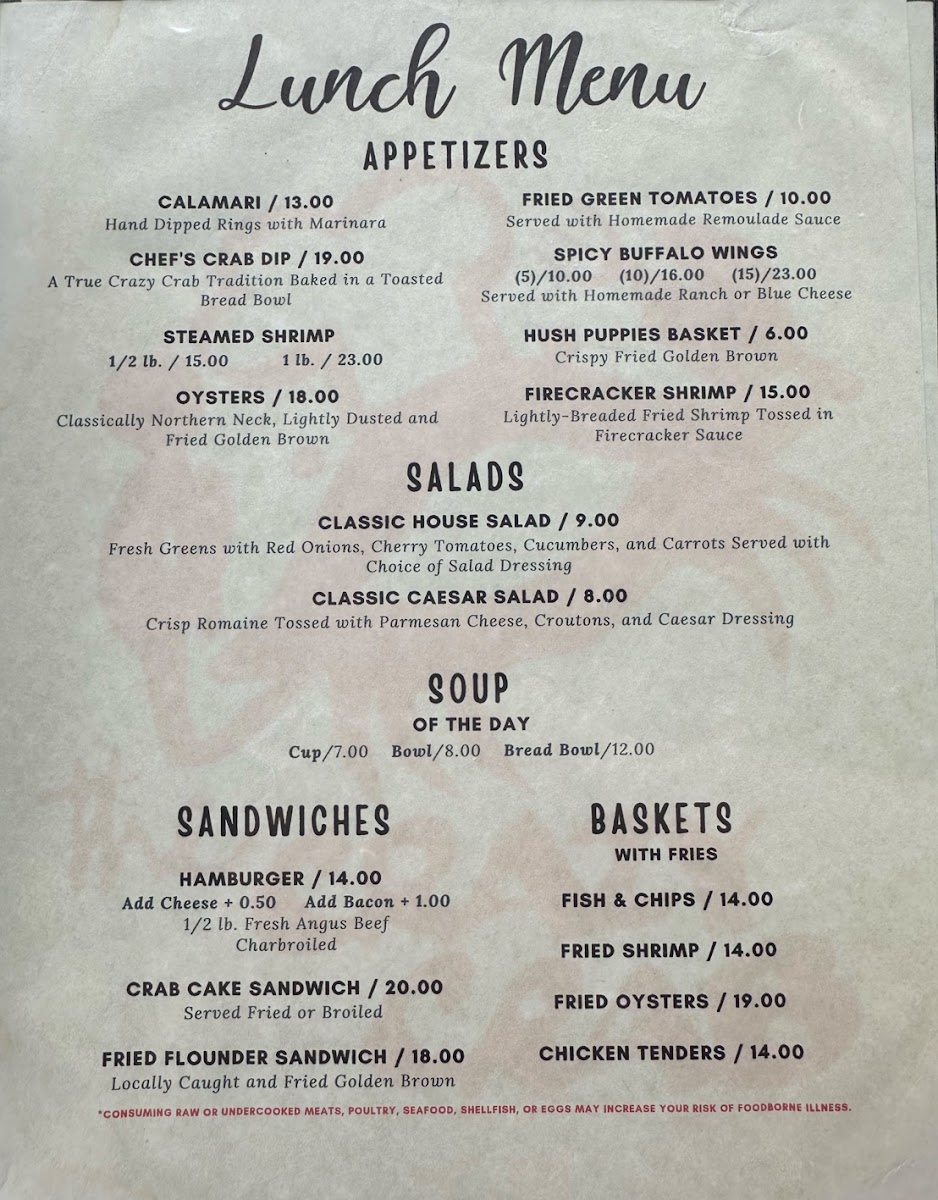 Menu The Crazy Crab-1