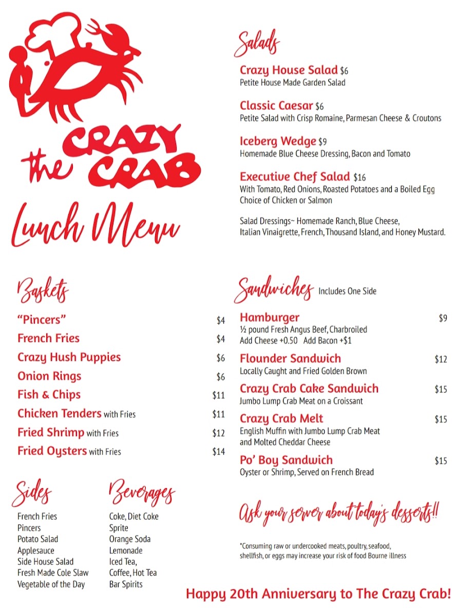 Menu The Crazy Crab-10