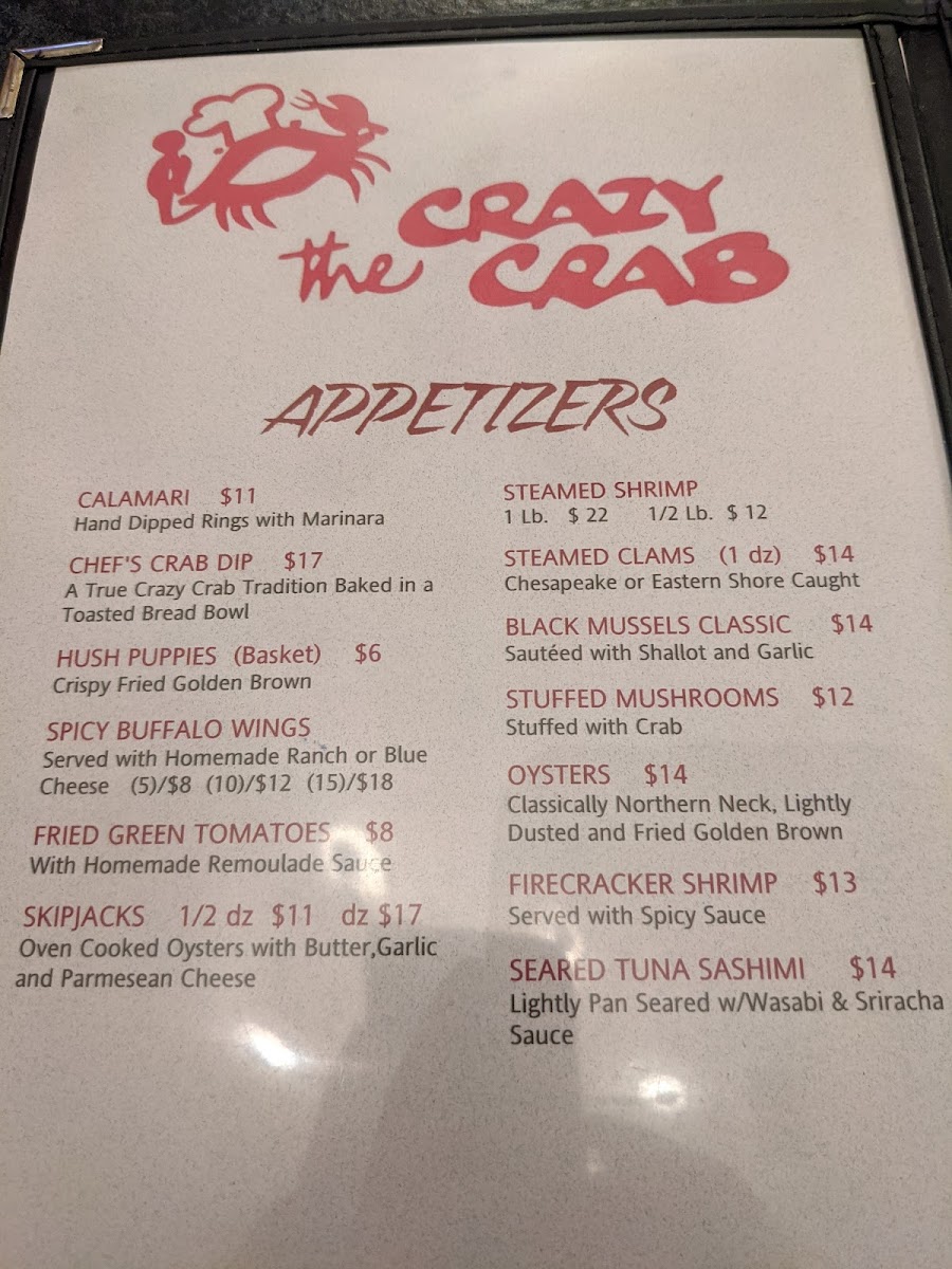 Menu The Crazy Crab-7