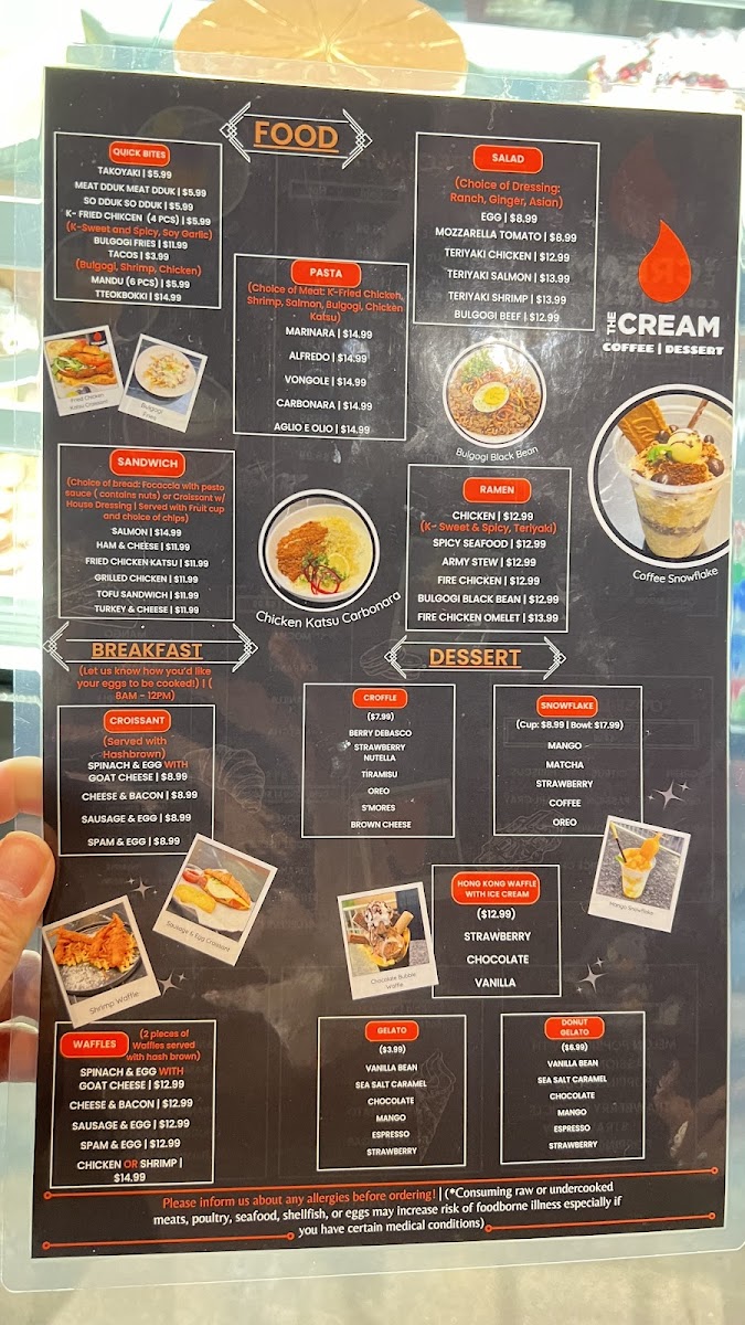 Menu The Cream-10