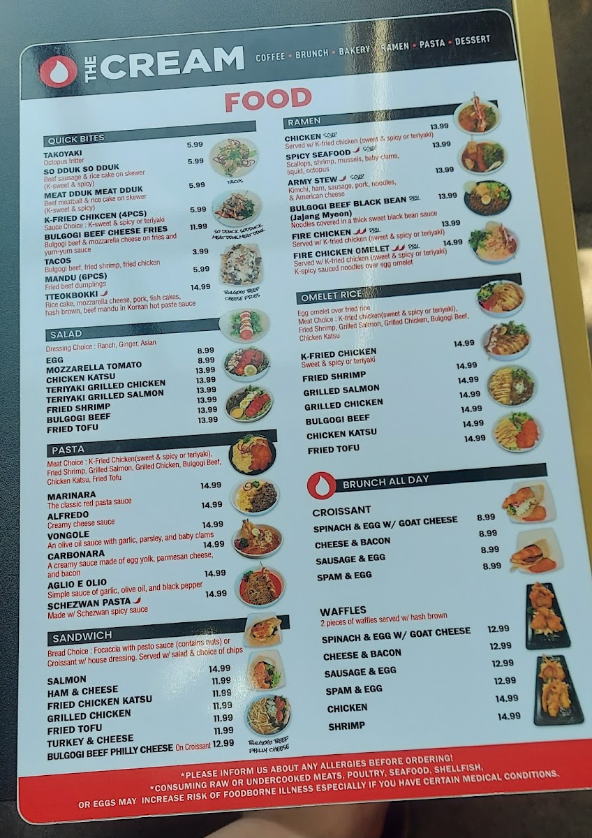 Menu The Cream-9