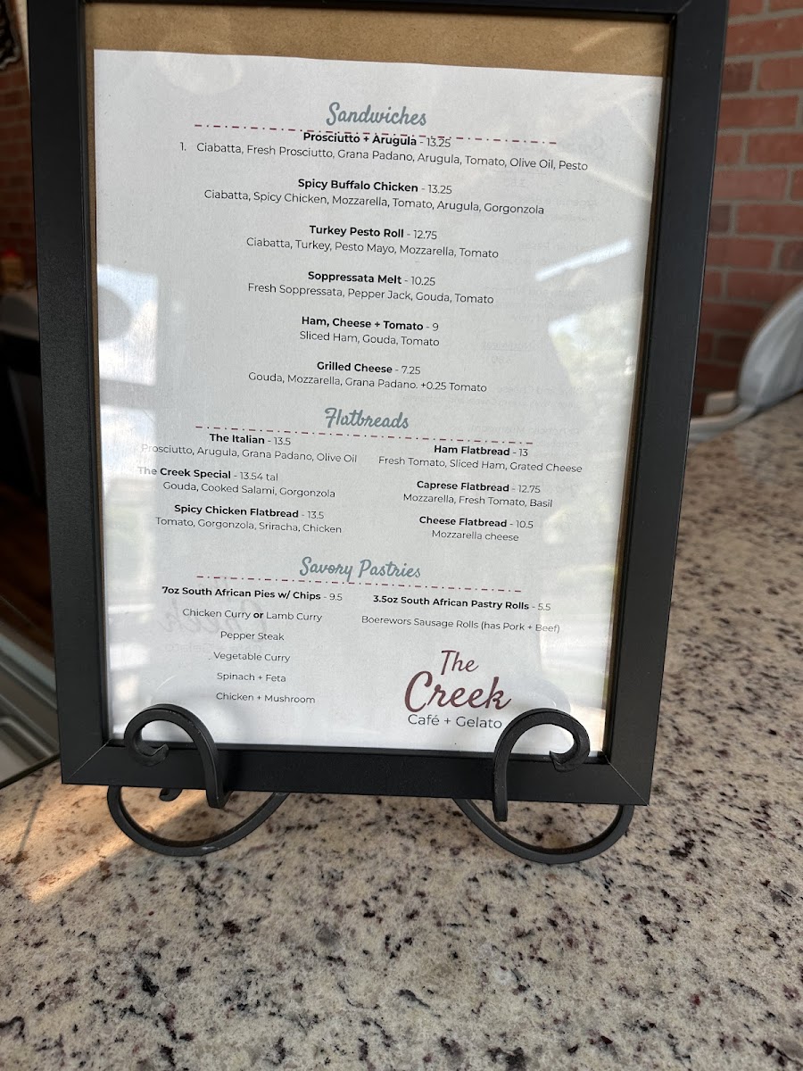 Menu The Creek Café + Gelato-10