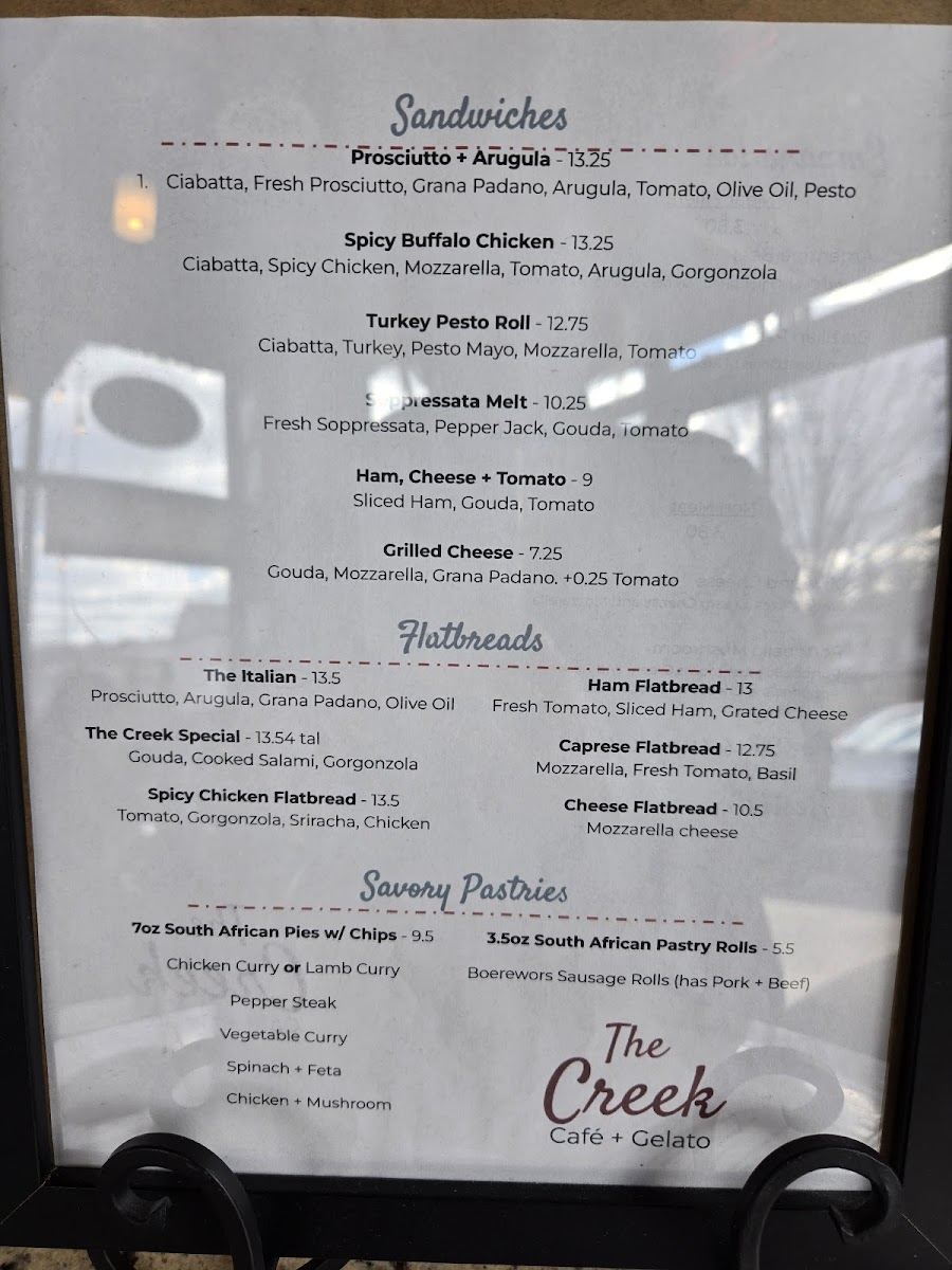 Menu The Creek Café + Gelato-5