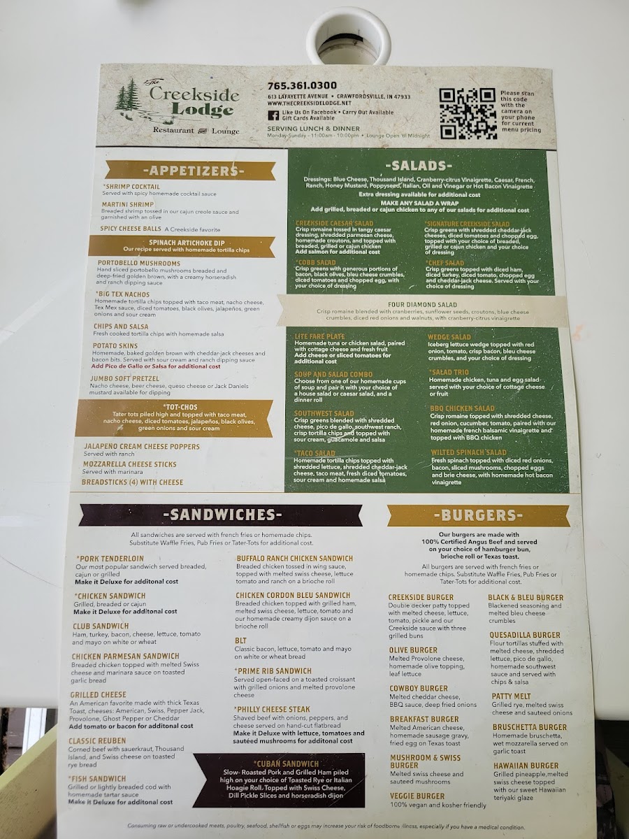 Menu The Creekside Lodge-6