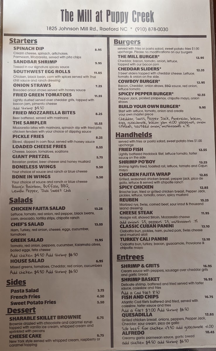 Menu The Creekside Mill-10