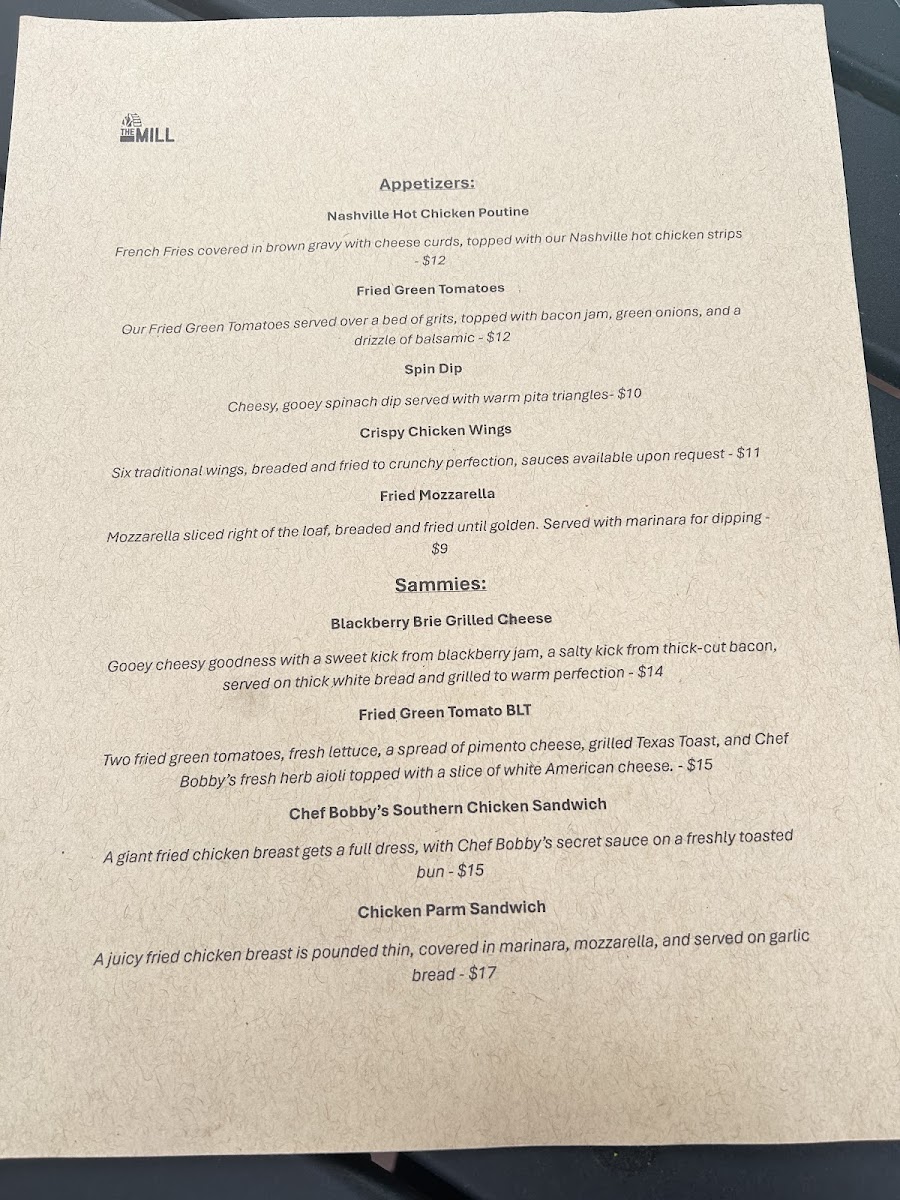 Menu The Creekside Mill-2