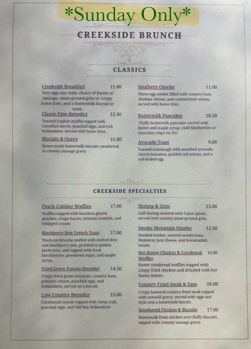 Menu The Creekside Mill-4
