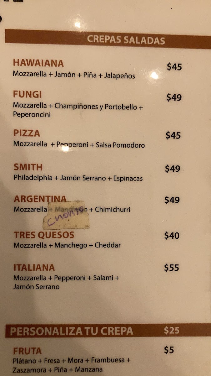 Menu The Creperie Gdl-5