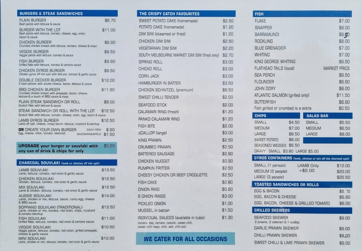 Menu The Crispy Catch Fish & Chips - Ringwood East-5