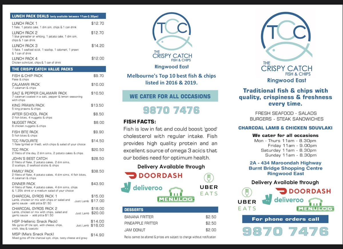 Menu The Crispy Catch Fish & Chips - Ringwood East-6