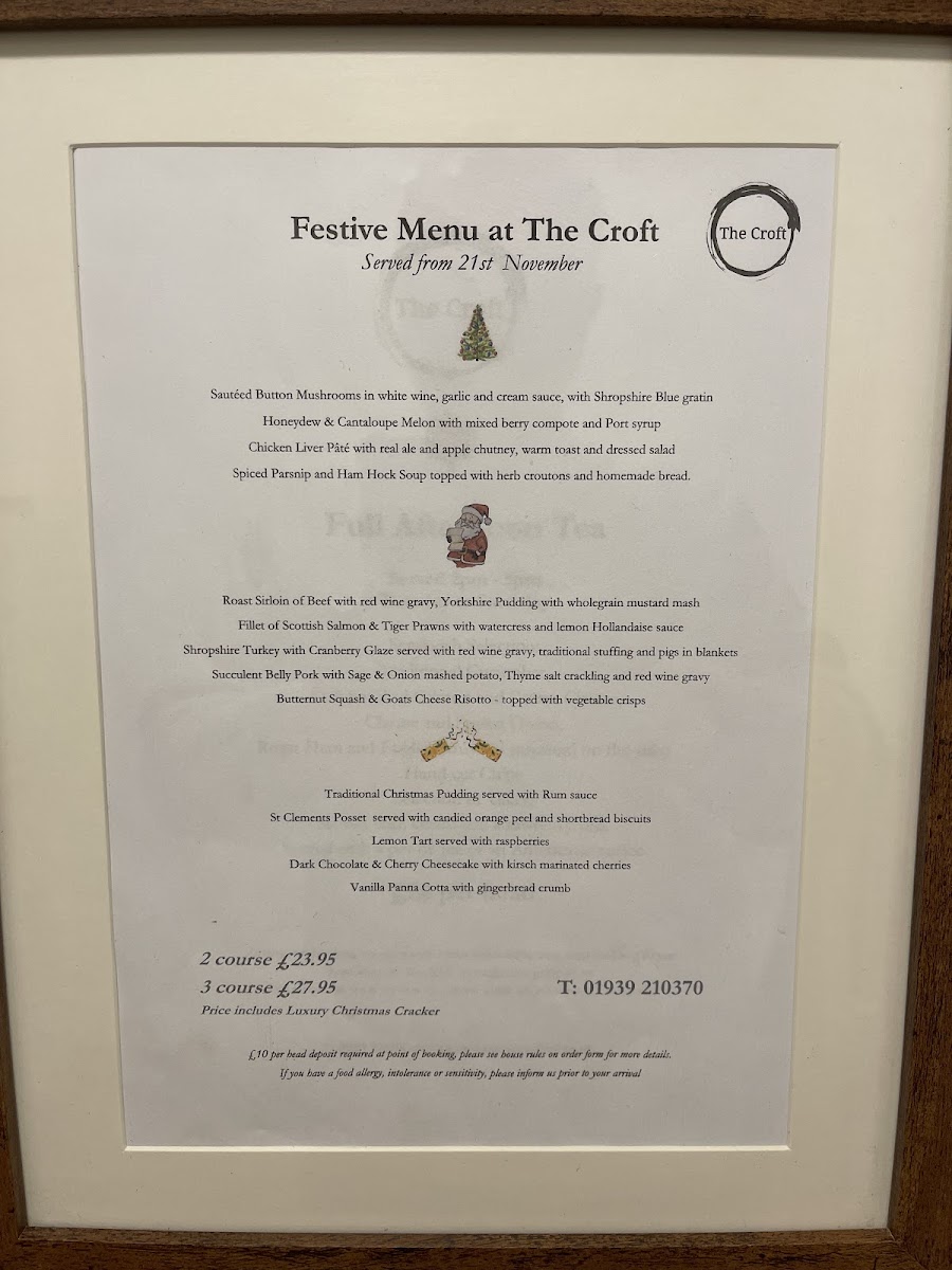 Menu The Croft At Beaconsfield-1