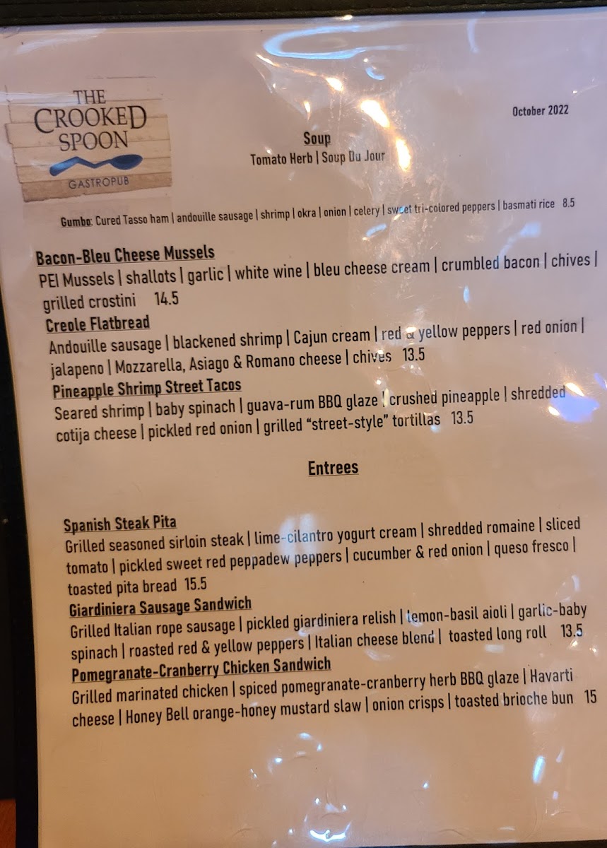 Menu The Crooked Spoon-2
