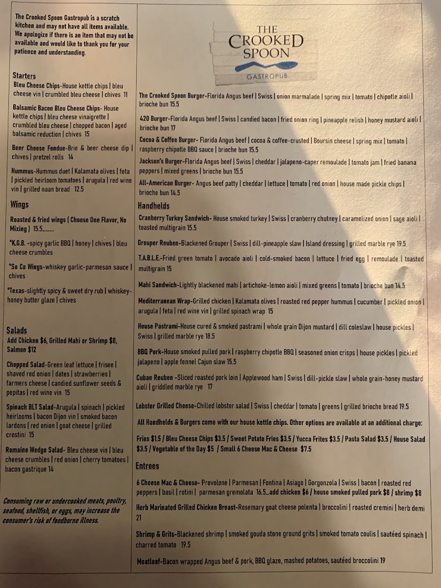 Menu The Crooked Spoon-5