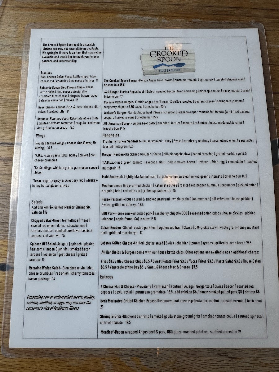 Menu The Crooked Spoon-8
