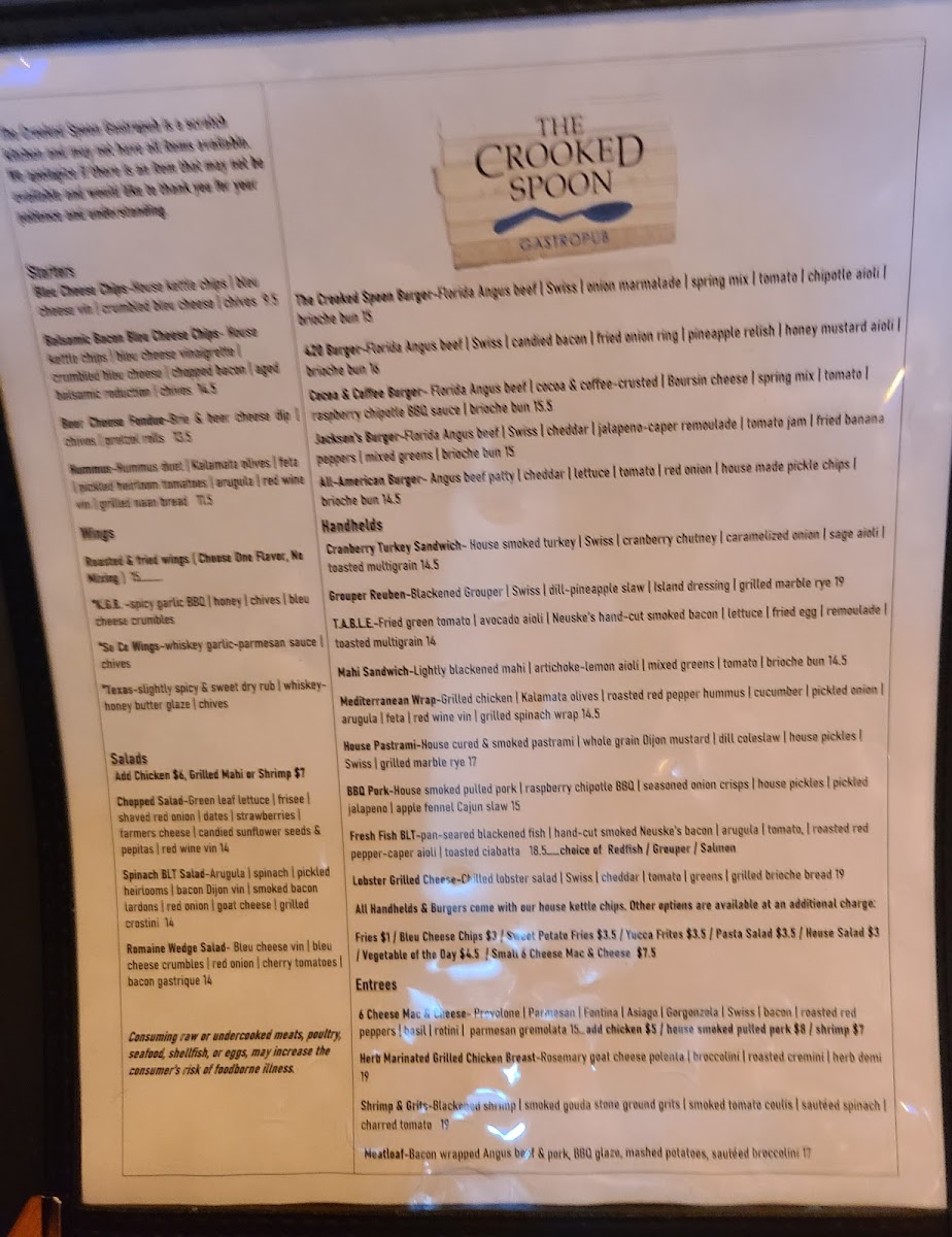 Menu The Crooked Spoon-9