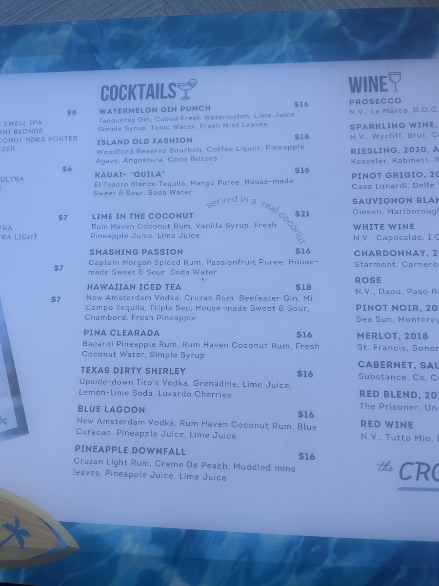 Menu The Crooked Surf-10