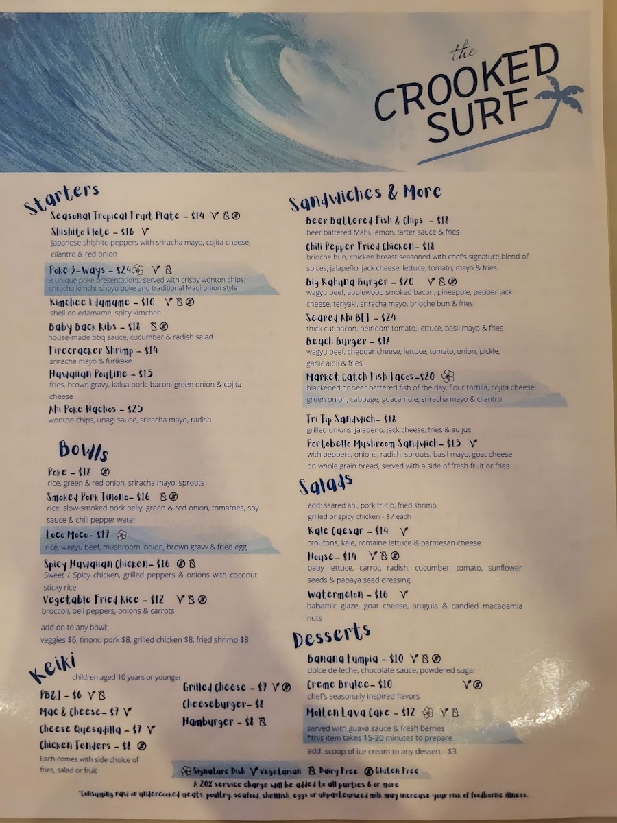 Menu The Crooked Surf-2