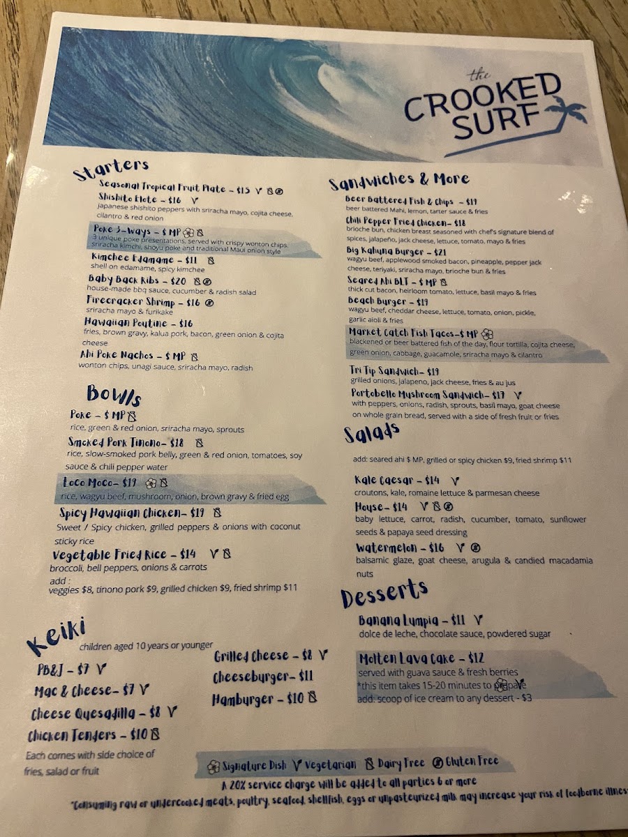Menu The Crooked Surf-4