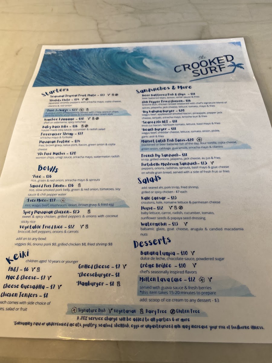 Menu The Crooked Surf-6