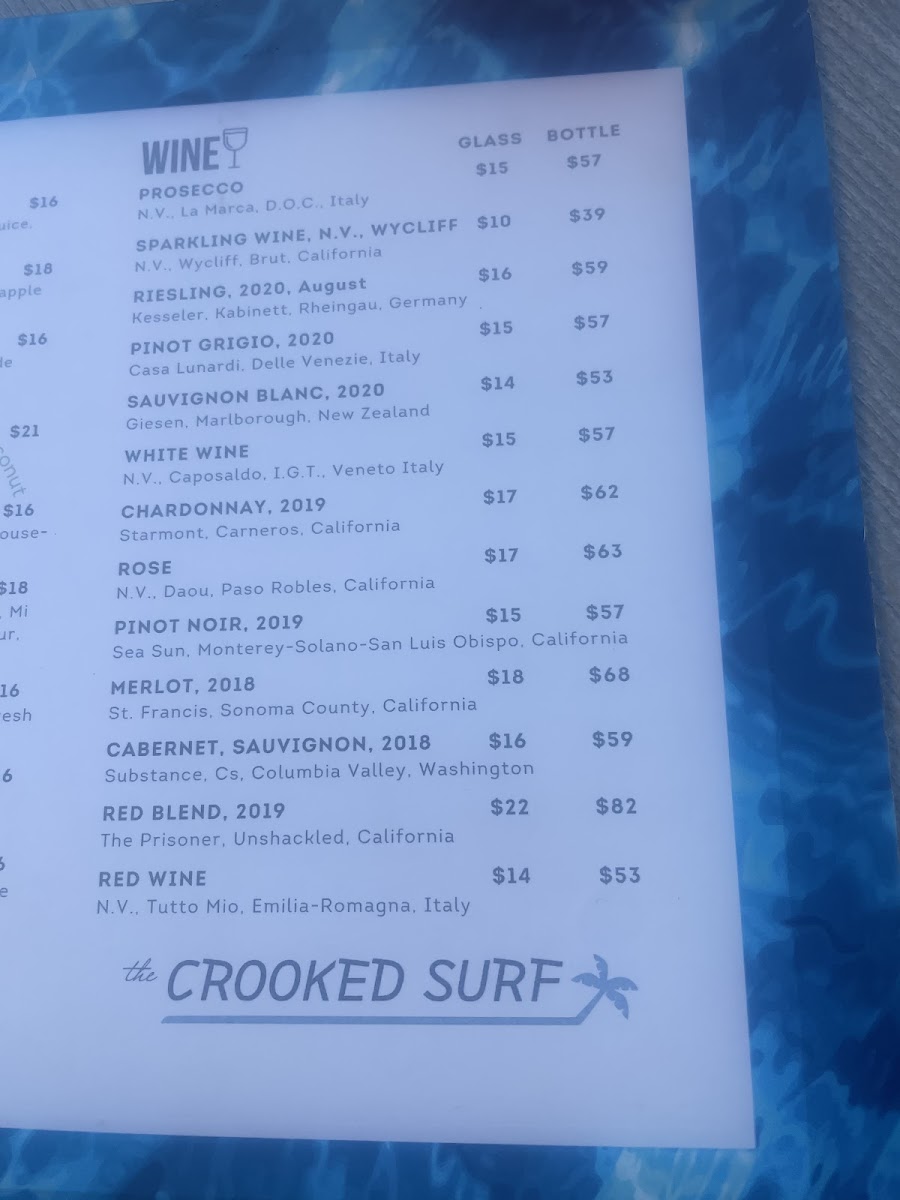 Menu The Crooked Surf-8