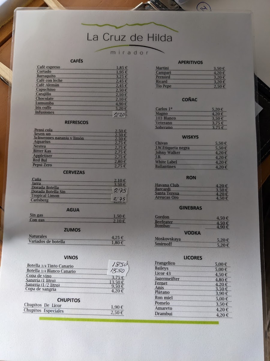Menu The Cross Of Hilda Lookout-2