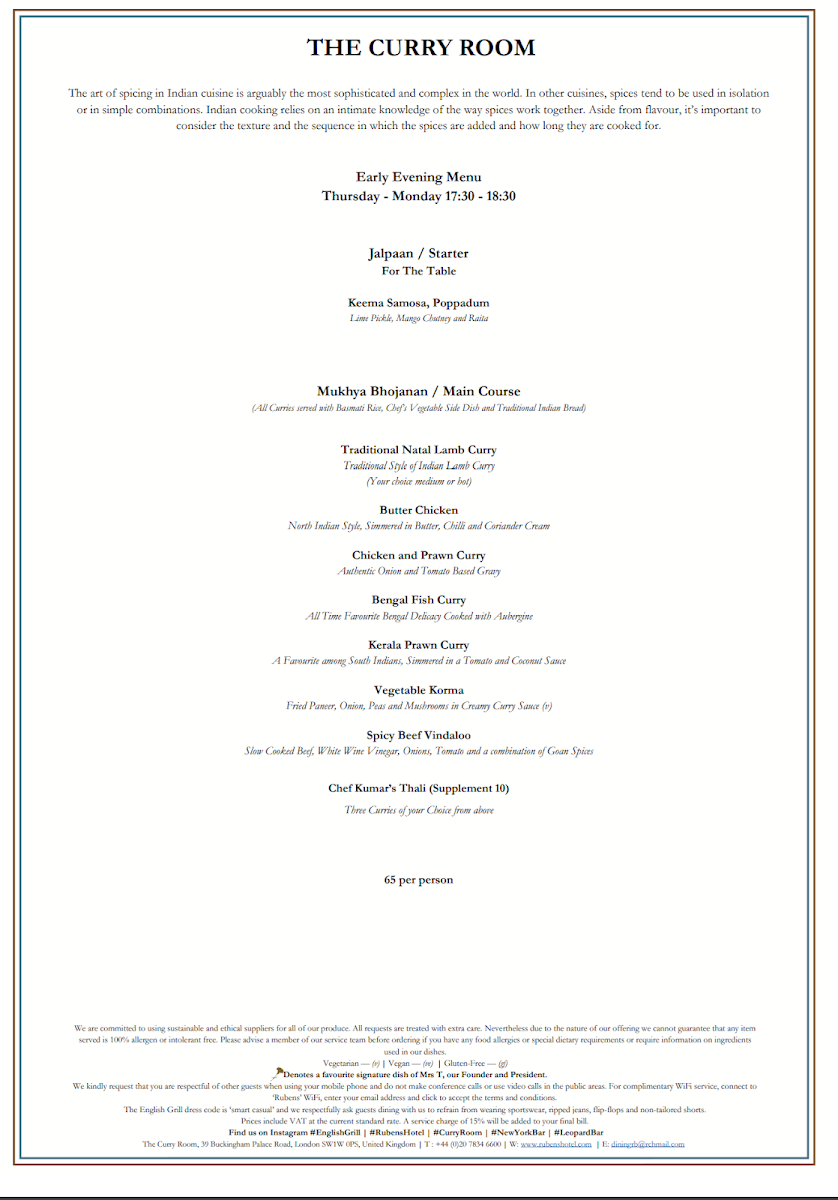 Menu The Curry Room-1
