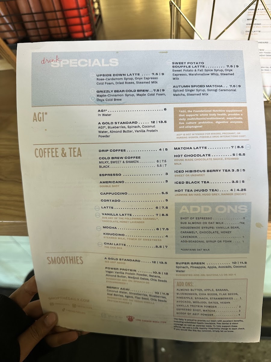 Menu The Daily Cafe - Inman Park-1