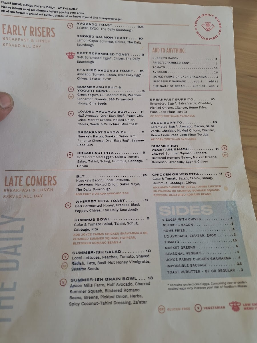 Menu The Daily Cafe - Inman Park-2