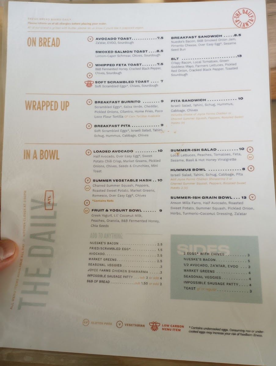 Menu The Daily Cafe - Inman Park-3