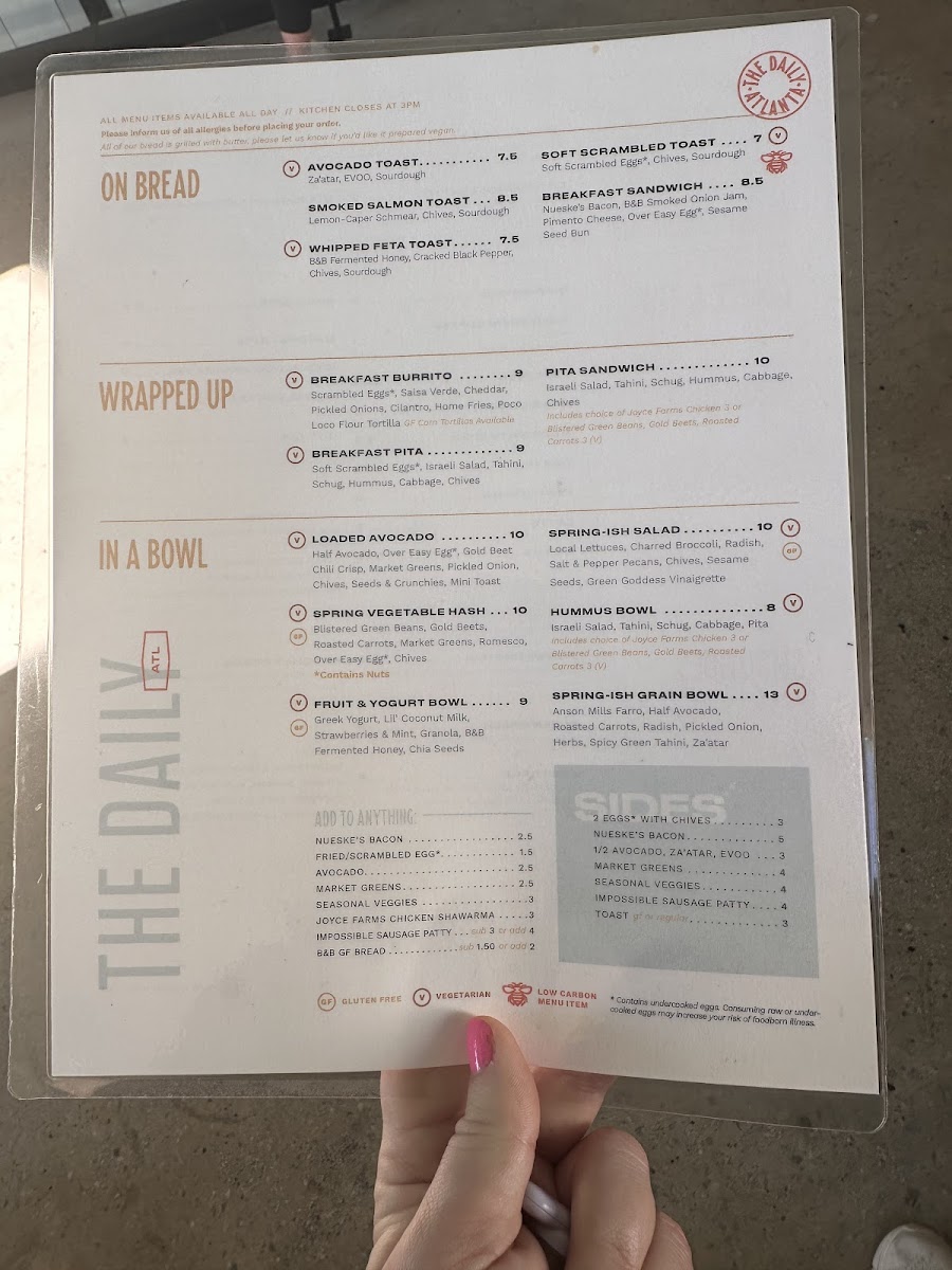Menu The Daily Cafe - Inman Park-4