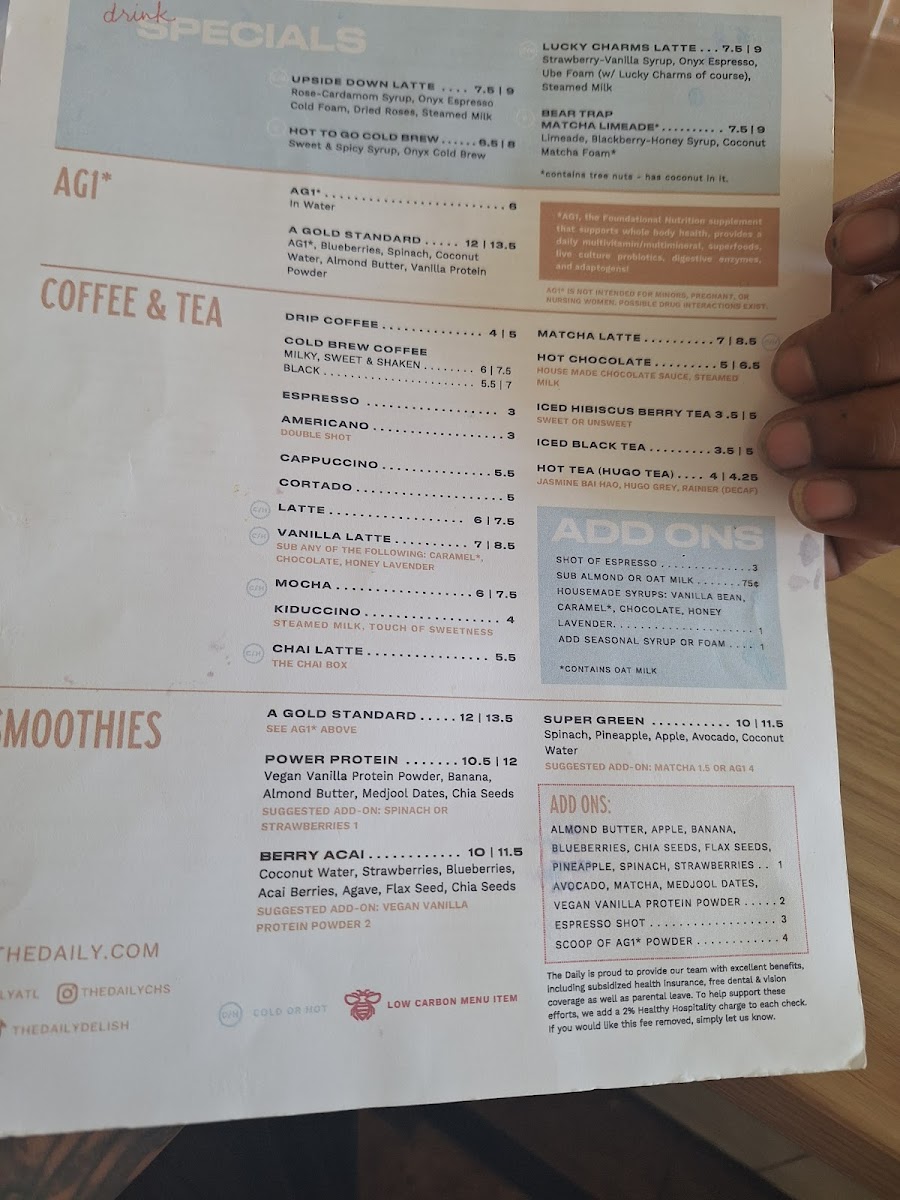 Menu The Daily Cafe - Inman Park-5