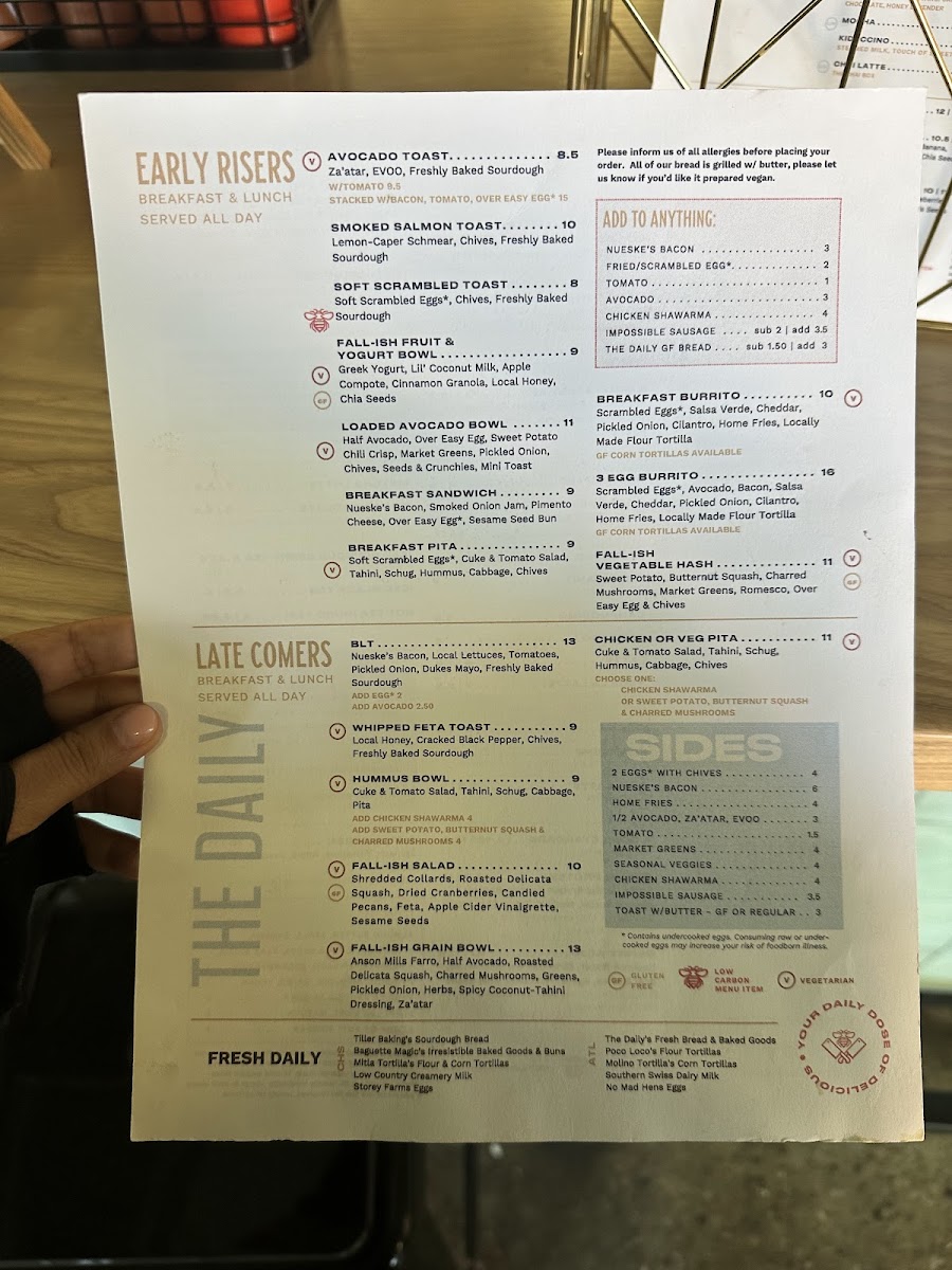 Menu The Daily Cafe - Inman Park-7