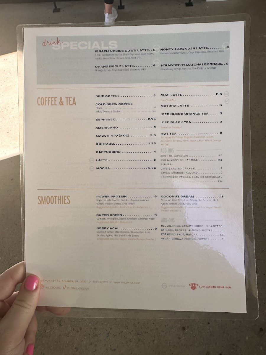Menu The Daily Cafe - Inman Park-8