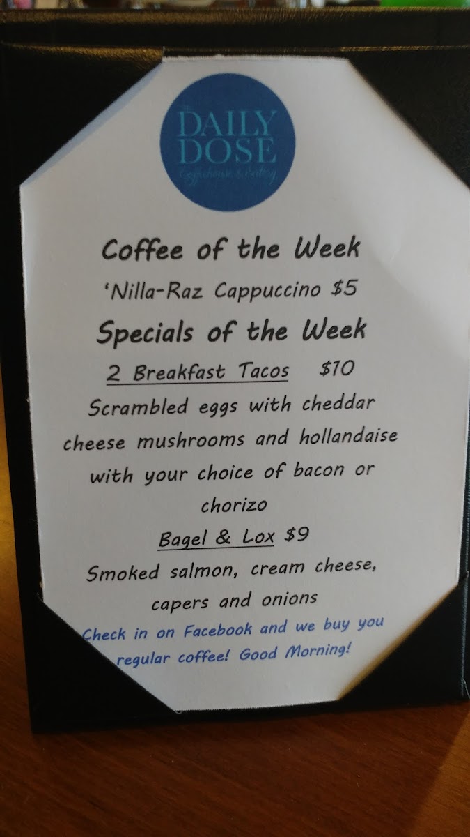 Menu The Daily Dose Coffeehouse And Eatery-6