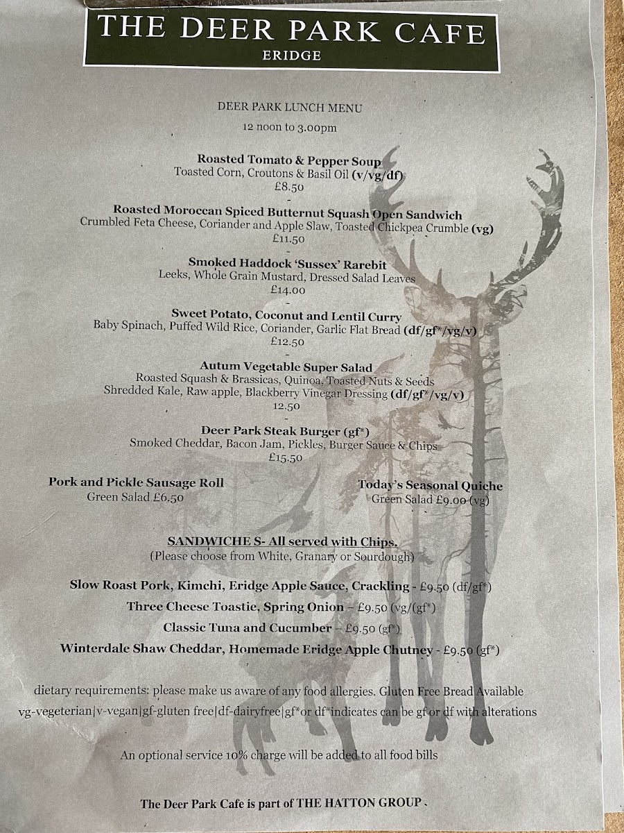 Menu The Deer Park Café-1