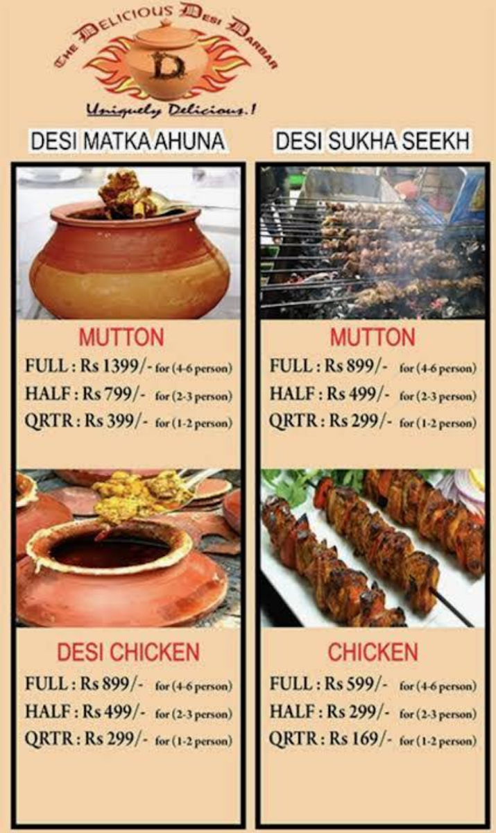 Menu The Delicious Desi Darbar-2