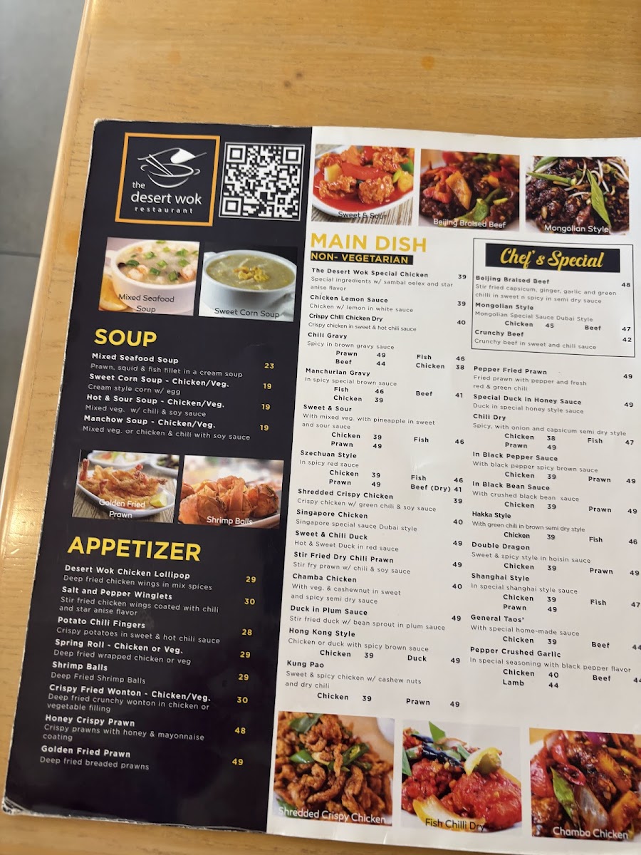 Menu The Desert Wok Restaurant Jvc-2