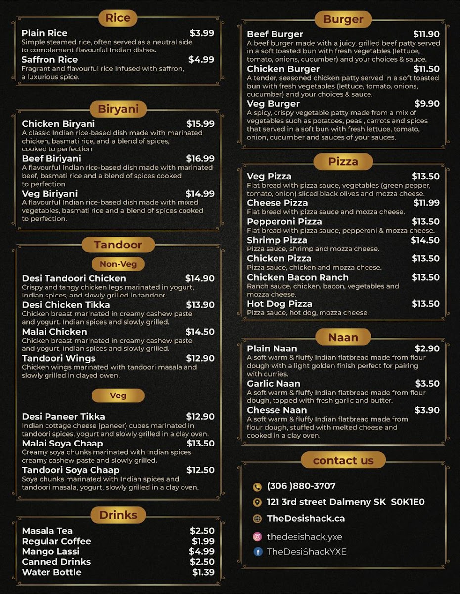 Menu The Desi Shack & Donair-1