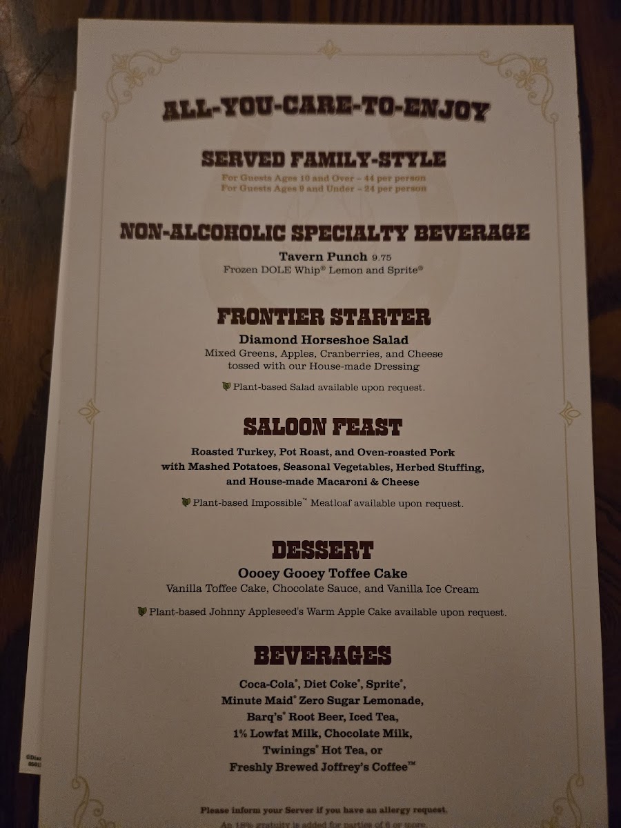 Menu The Diamond Horseshoe-5
