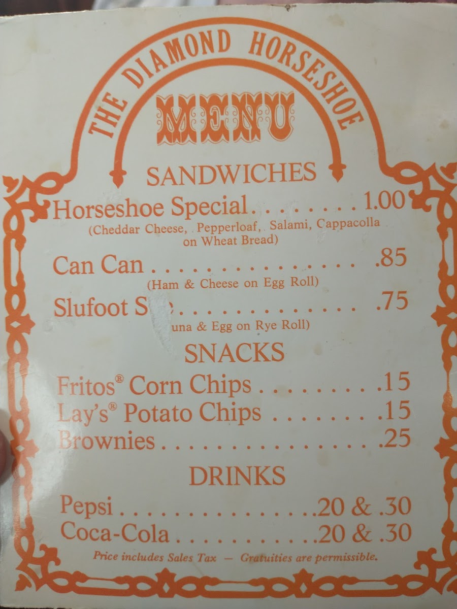 Menu The Diamond Horseshoe-7