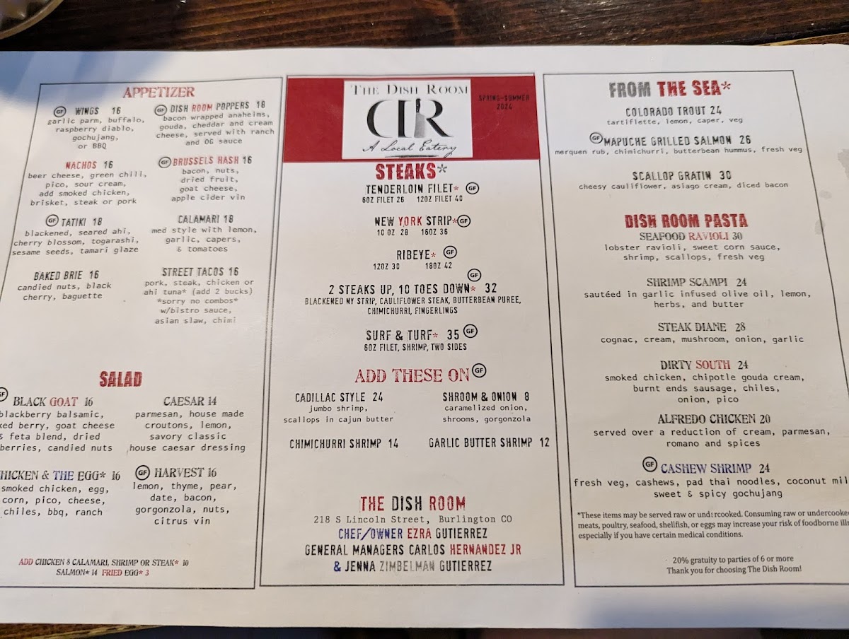 Menu The Dish Room-7