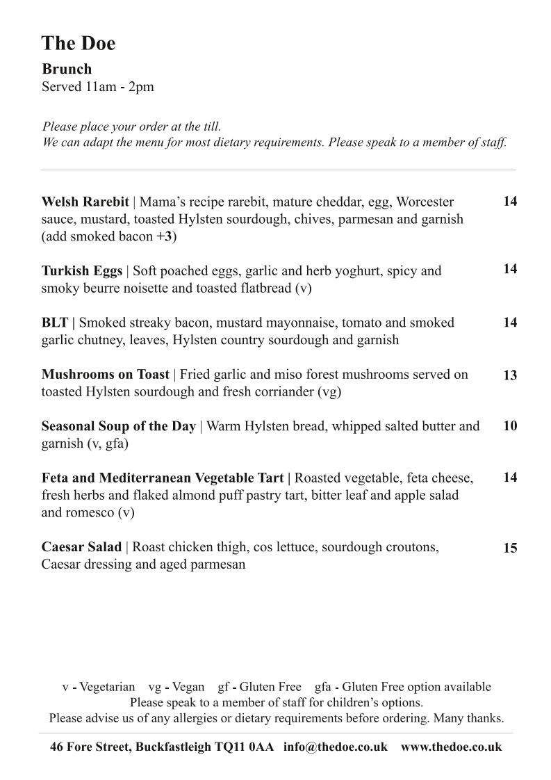 Menu The Doe-2
