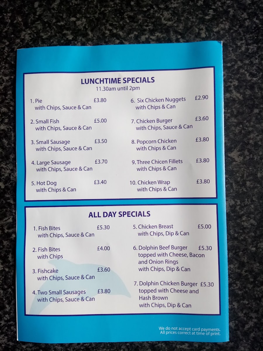 Menu The Dolphin-2