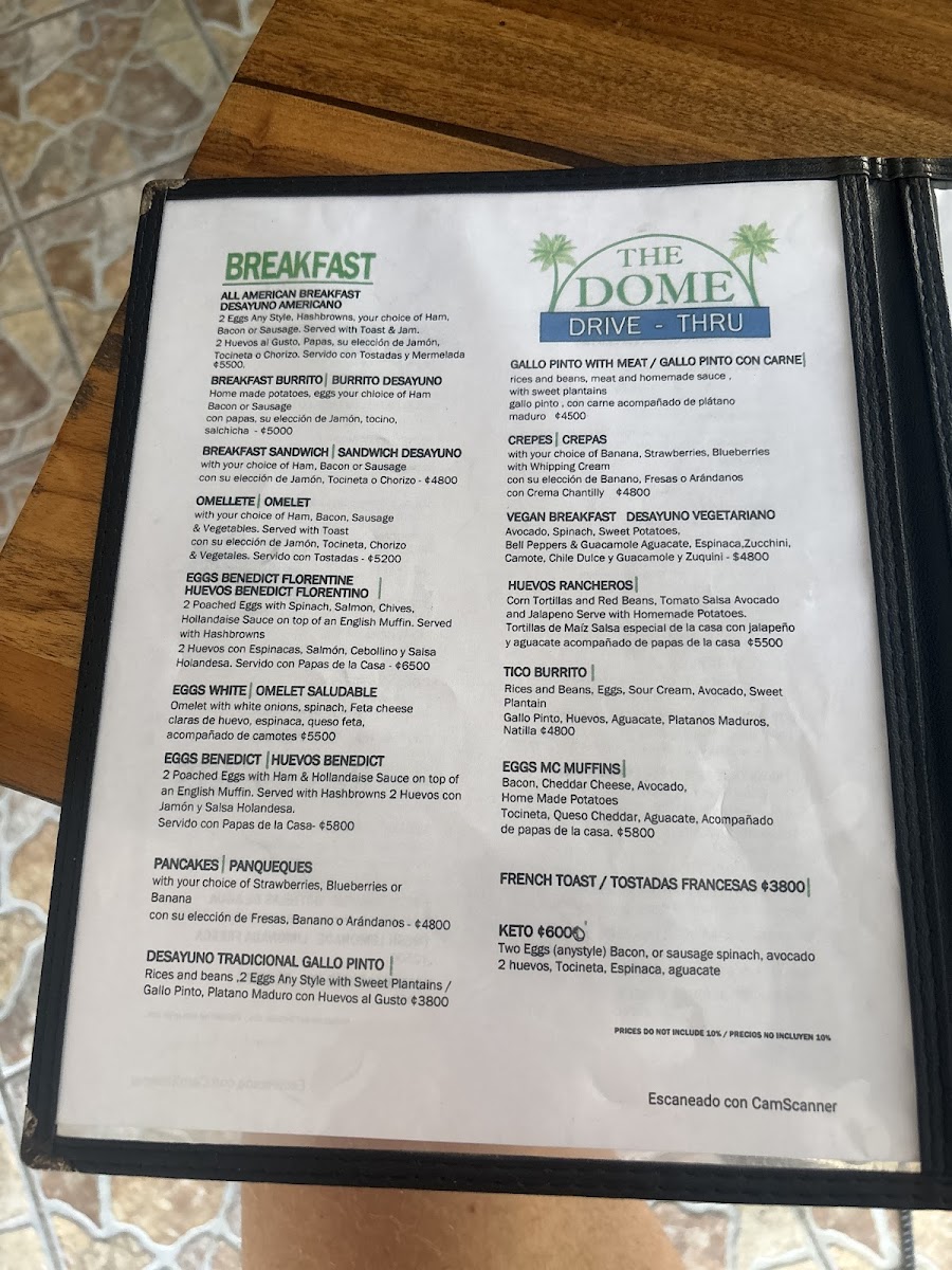Menu The Dome Restaurant-1