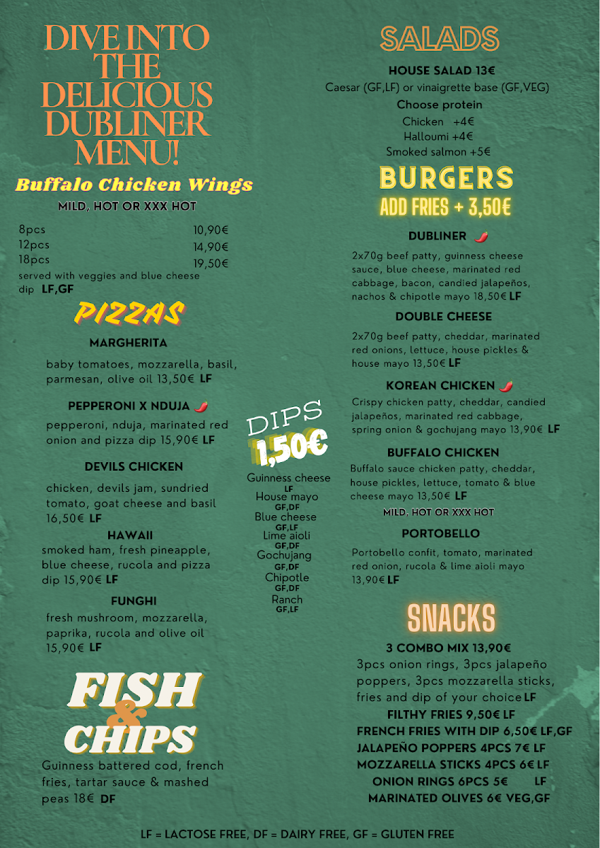 Menu The Dubliner-1