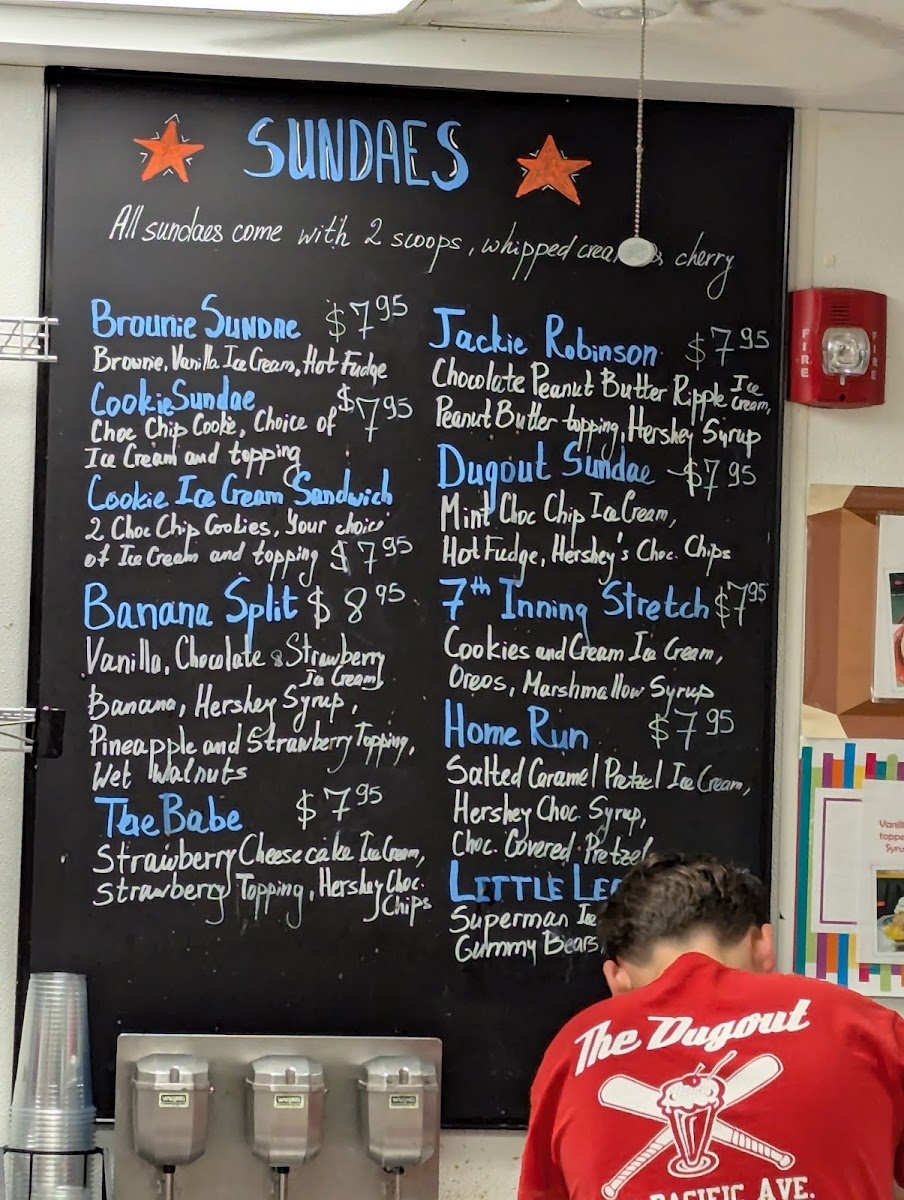 Menu The Dugout Ice Cream-1