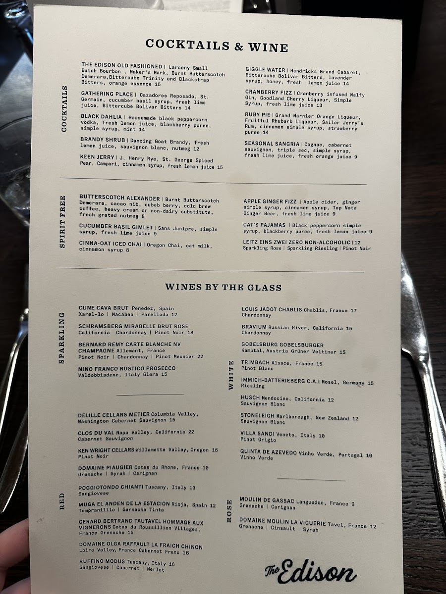 Menu The Edison-2