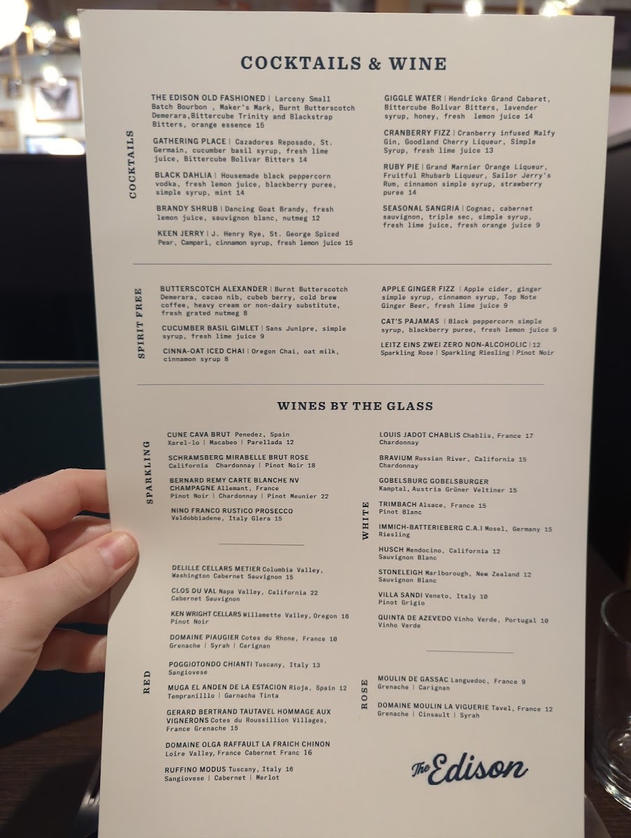 Menu The Edison-3
