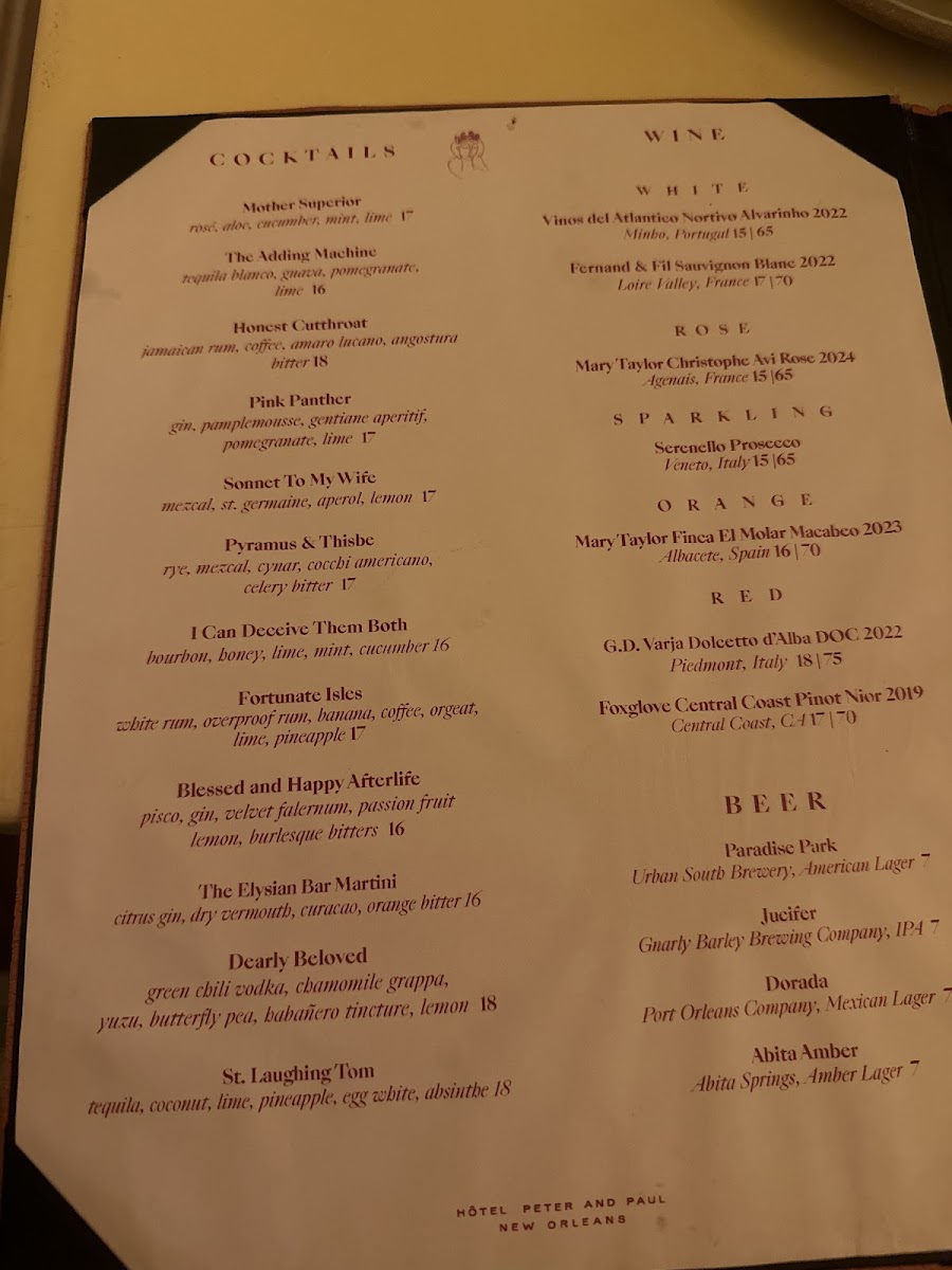 Menu The Elysian Bar-2