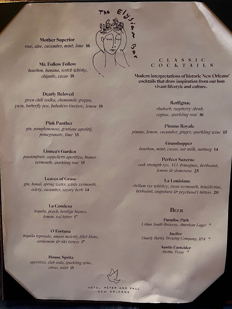 Menu The Elysian Bar-3